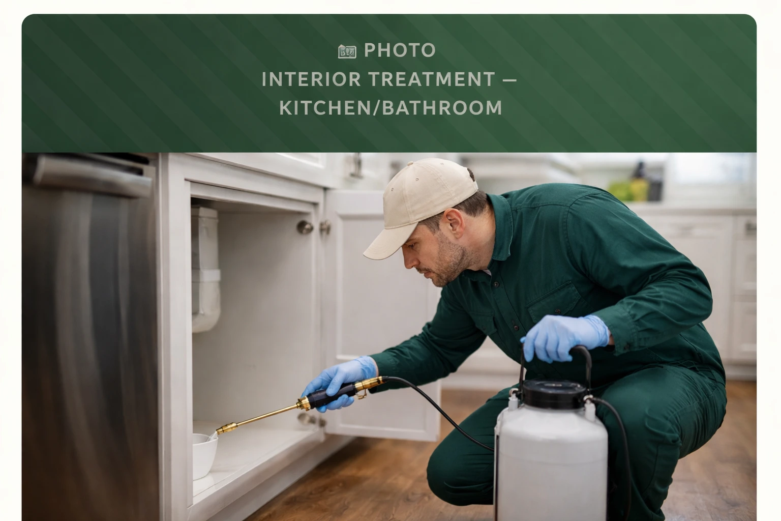 Commercial pest control inspection in kitchen facility