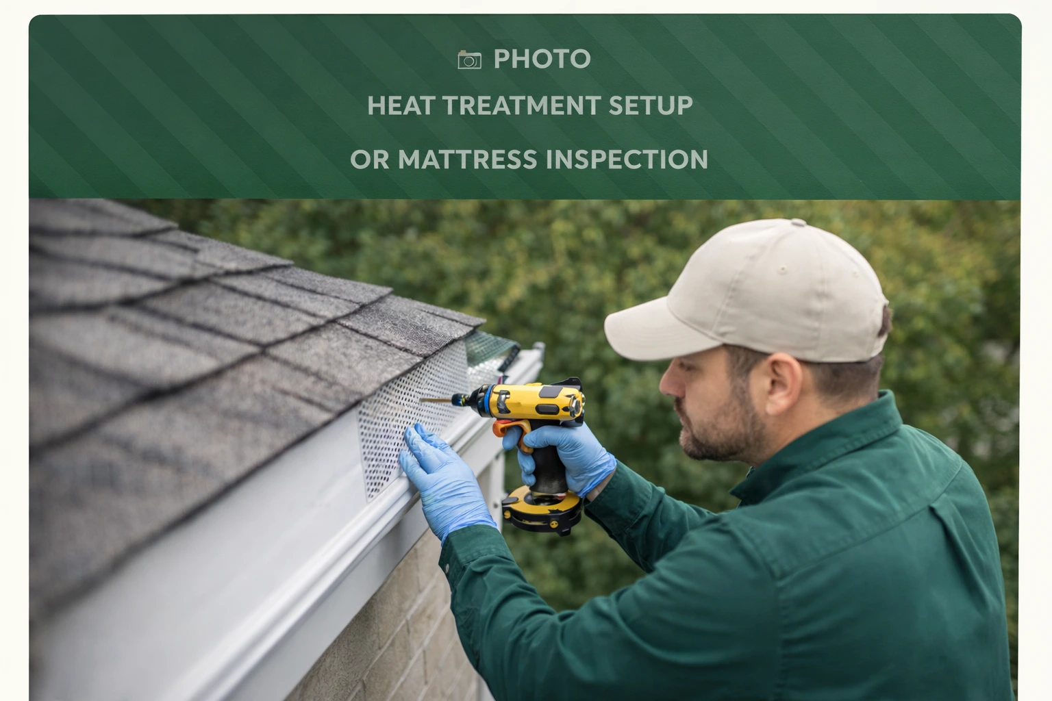 Rodent exclusion work sealing roof line entry points