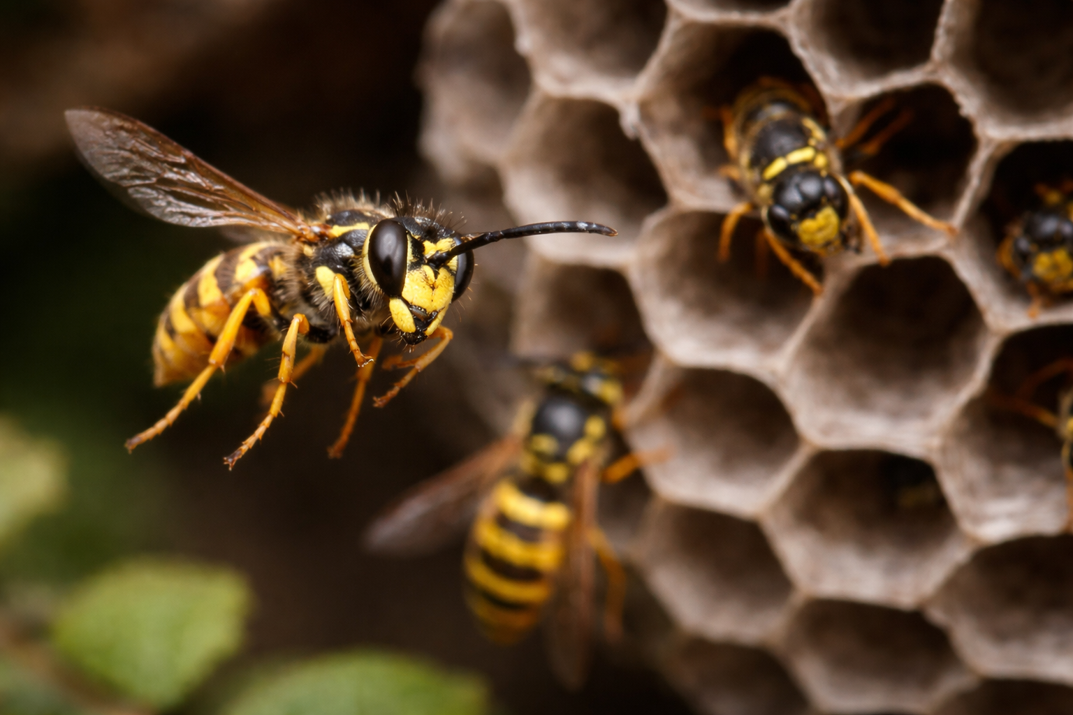 Yellow jacket wasp close-up